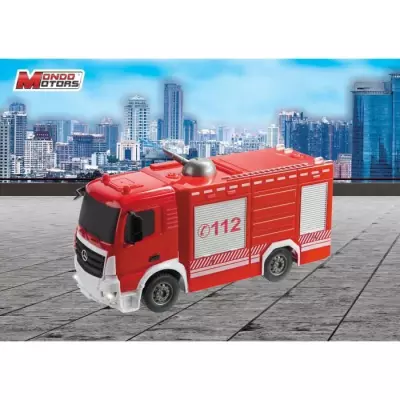 Camion de pompiers Mercedes Antos radiocommandé 1:26 avec effets lumineux