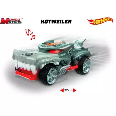 Véhicule motorisé Hot Wheels Monster Action Hotweiler - Sons et lumières - 23cm