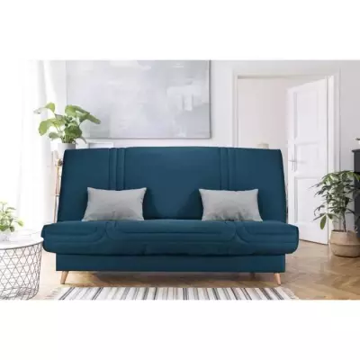 Canapé Clic Clac 3 places Bleu - Made in France - Confort BULTEX - MONA