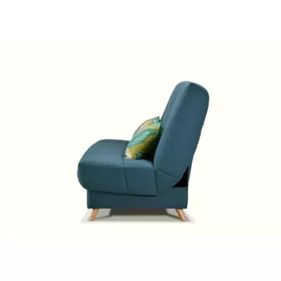 Banquette clic confortable - Tissu bleu + Coussins déco jungle
