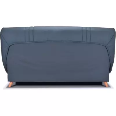 Banquette clic confortable - Tissu bleu + Coussins déco jungle