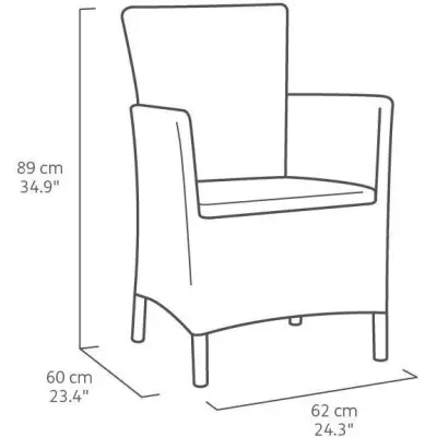 Chaise de jardin Iowa Keter - Design moderne en résine - Gris
