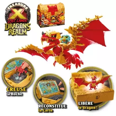 Coffre aux Trésors Dragons Realm: Coffre interactif avec figurines et trésors