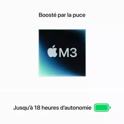 Apple - MacBook Air M3 (2024) - 8Go RAM - 512Go - Gris Sidéral - AZERTY