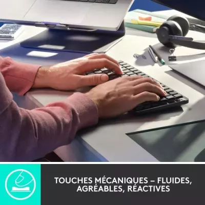 Clavier Sans Fil Logitech MX Mini Mécanique Rétroéclairé Graphite