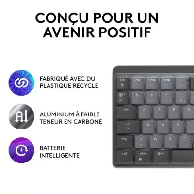 Clavier Sans Fil Logitech MX Mini Mécanique Rétroéclairé Graphite