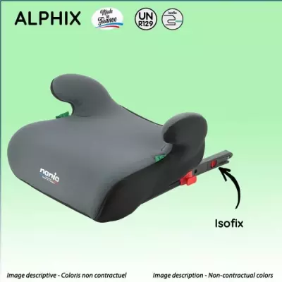 Rehausseur isofix ALPHIX pour enfants de 8 à 12 ans - Gris