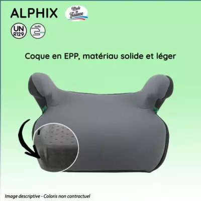 Rehausseur isofix ALPHIX pour enfants de 8 à 12 ans - Gris