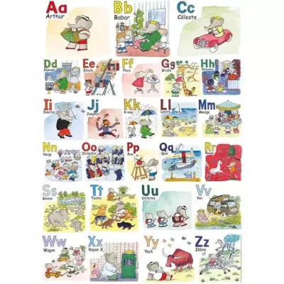 Puzzle 1000 pièces L'abécédaire de Babar - Collection Mes Héros
