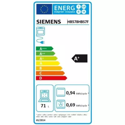 Siemens iQ500 HB578HBS7F four 71 L 3600 W Noir