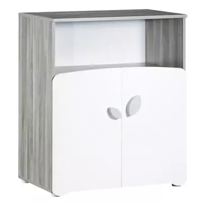 Armoire bébé LEAF - 2 portes et 1 niche - Blanc