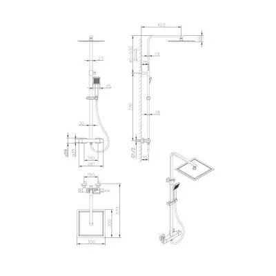 Colonne de douche OCEANIC - Design moderne - Chrome