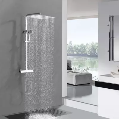 Colonne de douche OCEANIC - Design carré 40x40 cm - Chrome