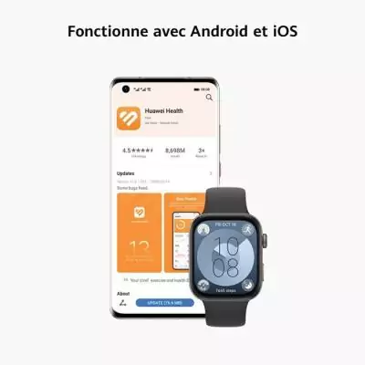 Montre connectée - Huawei - Watch Fit 3 - Ecran AMOLED de 1,82 - Noir