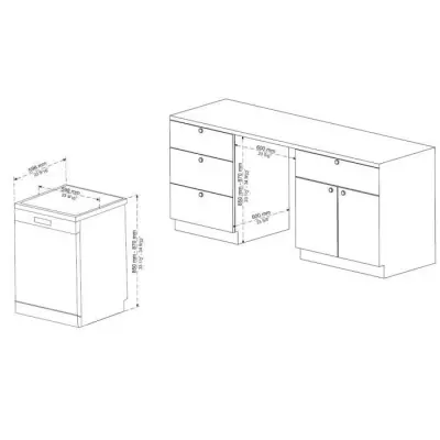 Lave-vaisselle OCEANIC OCEALV1247W - 12 couverts - Blanc