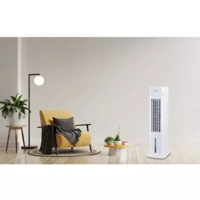 Rafraîchisseur d'air élégant et performant - Ventilateur colonne 76.5 cm - Blanc