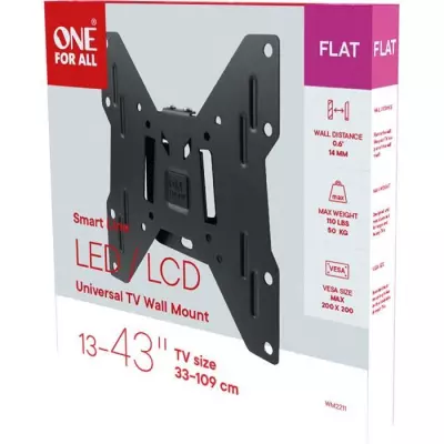 Support mural TV fixe pour écrans 33 à 109cm - 50kgs max - Garantie 10 ans