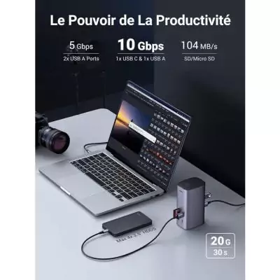 Station d'accueil multifonction USB-C Pro - UGREEN - Gris Station d'accueil multifonction USB-C Pro - UGREEN - Gris