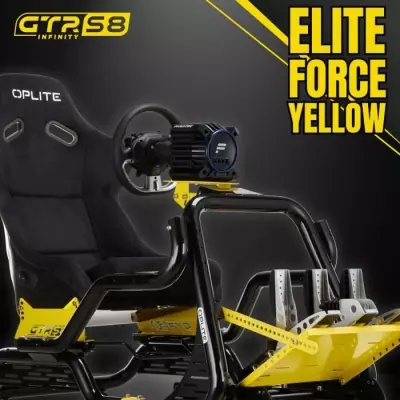 Cockpit de simulation racing OPLITE GTR S8 Elite Force Jaune - Haute Performance