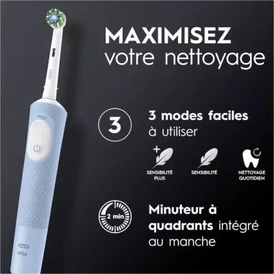 Brosse à dents électrique ORAL-B Vitality Pro - Bleue - 3 modes de brossage