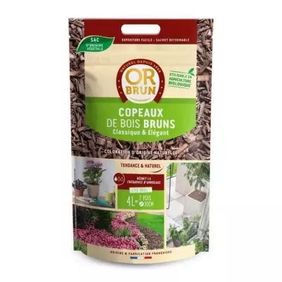 Terreau Or Brun Copeaux bruns 4L - Terreau de qualité supérieure