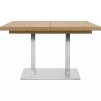 Table à manger extensible ORLANDO - Style contemporain - Chene artisan et alu