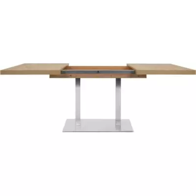 Table à manger extensible ORLANDO - Style contemporain - Chene artisan et alu