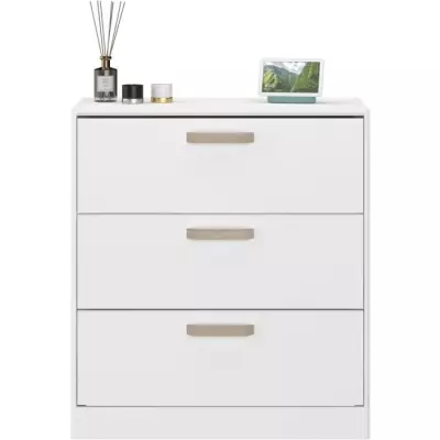 Commode DREAM 3 tiroirs - Fabriqué en France - Blanc - L79.7 x H87.8 x P43.8 cm