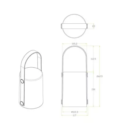 Lanterne rechargeable USB GALIX - Bambou/Plastique - 4 LED WRGB