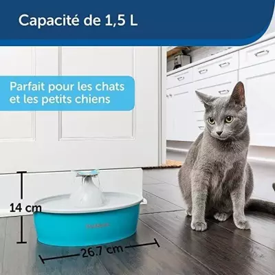 Fontaine pour animaux PETSAFE Drinkwell Papillon 1,5 L - Bleu et Gris - Intérieur