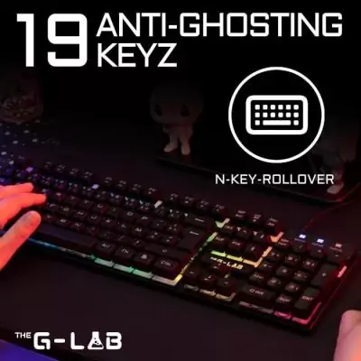 Clavier Gaming - Membrane RGB - THE G-LAB - KEYZ-CAESIUM/FR - FR Layout - 12 raccourcis - 19 touches anti ghosting Clavier Gaming - Membrane RGB - THE G-LAB - KEYZ-CAESIUM/FR - FR Layout - 12 raccourcis - 19 touches anti ghosting