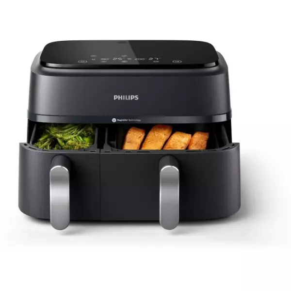 Friteuse sans huile PHILIPS - Airfryer NA351/00 - Double cuve 9L - 8 programmes de cuisson - 2750W