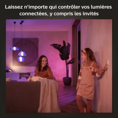 Interrupteur mural Philips Hue - Pack de 2 - Blanc - Compatible Alexa
