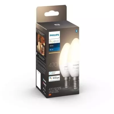 Ampoules connectées Philips Hue HW 5.5W E14 x2 - Éclairage intelligent