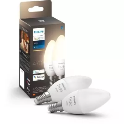 Ampoules connectées Philips Hue HW 5.5W E14 x2 - Éclairage intelligent