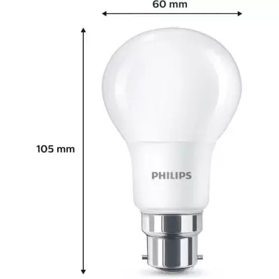 Ampoule LED Philips 60W B22 Blanc Chaud - Lot de 3