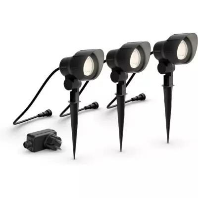 Pack de 3 spots extérieurs PHILIPS GardenLink, 24W - Éclairage Jardin IP44
