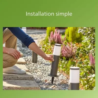 Pack de 3 bornes extérieures PHILIPS Garden Link - Éclairage de jardin design Pack de 3 bornes extérieures PHILIPS Garden Link - Éclairage de jardin design