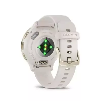 Montre GPS connectée Venu 3S GARMIN, 30,4mm (1,2), Acier Soft Gold, boîtier ivoire et bracelet en silicone ivoire