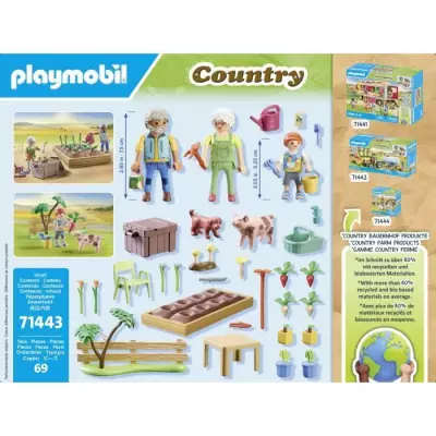 Découvrez le set PLAYMOBIL 71443 Grands-parents et potager - Country - Des 4 ans Découvrez le set PLAYMOBIL 71443 Grands-parents et potager - Country - Des 4 ans