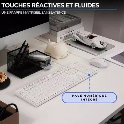 Pack clavier souris filaire - 15 touches de raccourcis multimédias - BLUESTORK - Media Office - PACK-MEDIA-OFFW/FR - AZERTY