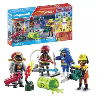 Ensemble PLAYMOBIL Pompiers à risque - 4 figurines - 5 ans