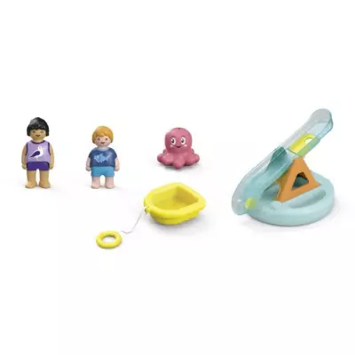 Découvrez un îlot aquatique avec toboggan pour enfants dès 1 an Découvrez un îlot aquatique avec toboggan pour enfants dès 1 an