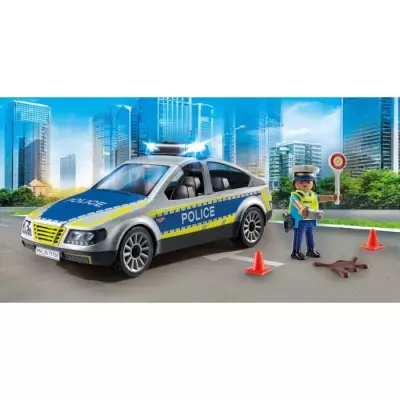 Voiture de police PLAYMOBIL avec sirène et gyrophare - Miniature de garage Voiture de police PLAYMOBIL avec sirène et gyrophare - Miniature de garage