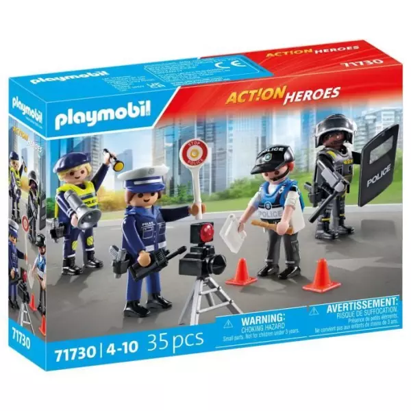 PLAYMOBIL 71730 Set métiers de la police 4 policiers, Action Heroes, Les policiers, 35 pieces, Des 4 ans