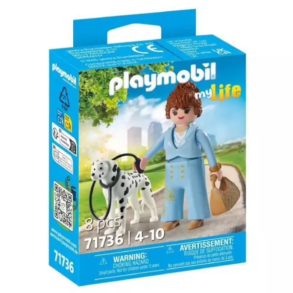 PLAYMOBIL 71736 Femme d'affaire avec sac a main et son Dalmatien, My Life, 8 pieces, Des 4 ans
