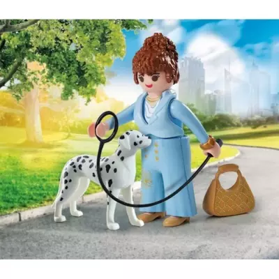 Figurine Femme d'affaire avec Dalmatien - Univers Miniature Figurine Femme d'affaire avec Dalmatien - Univers Miniature