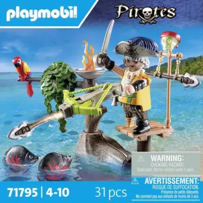 Jeu PLAYMOBIL Pirates: Vise les poissons avec ton arbalète Jeu PLAYMOBIL Pirates: Vise les poissons avec ton arbalète