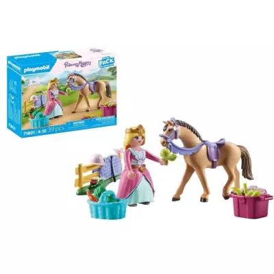 Figurine Princesse Cavalier avec Cheval - Univers Miniature Figurine Princesse Cavalier avec Cheval - Univers Miniature