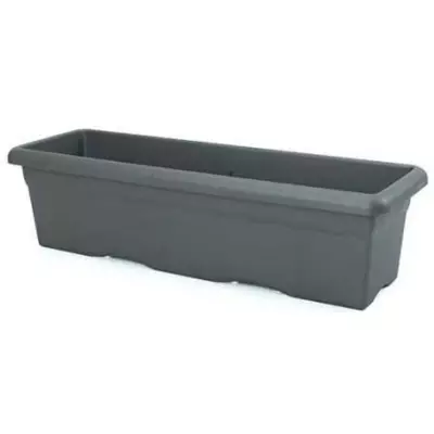 Jardinière rectangulaire anthracite - 100 x 44 cm - Idéale pour le jardin